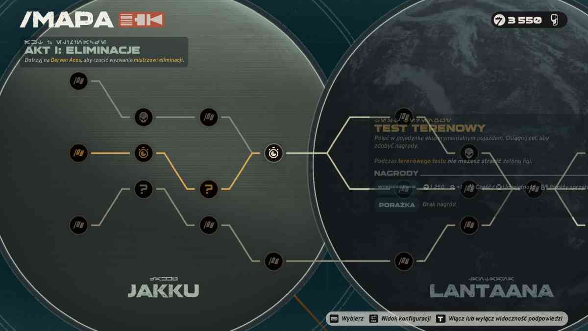 Star Wars: Galactic Racer - Różne ścieżki wyboru zawodów