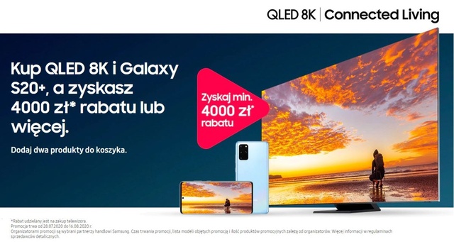 Promocja od Samsunga - QLED 8K i Galaxy S20+ 4G w zestawie o co najmniej 4000 zł taniej!