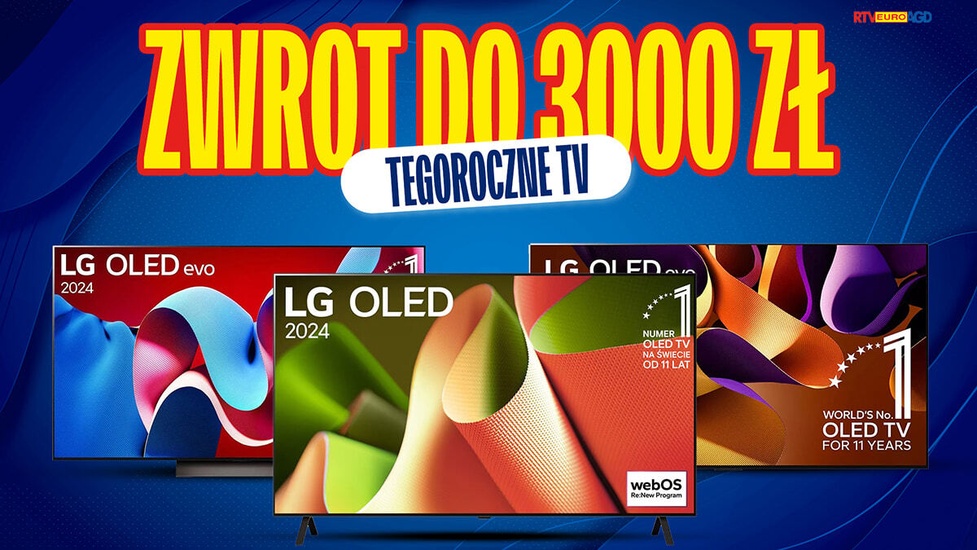 Nie przegap promocji na telewizory LG na 2024 rok. Zwrot pieniędzy nawet do 3000 złotych!