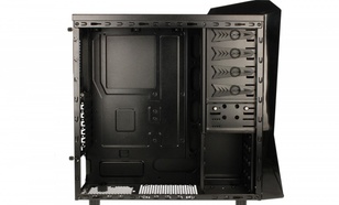 Modecom OBUDOWA KOMPUTEROWA Q-MASTER BLACK WITH RED LED FAN BEZ ZASILACZA