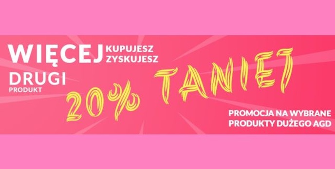 Oszczędź kilkaset złotych na dużym AGD -20% taniej w RTV EURO AGD