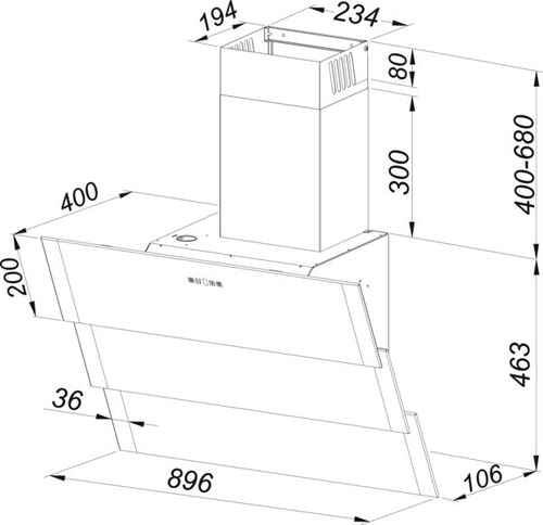 Gorenje Okap kominowy DVG900ZW - Typ II