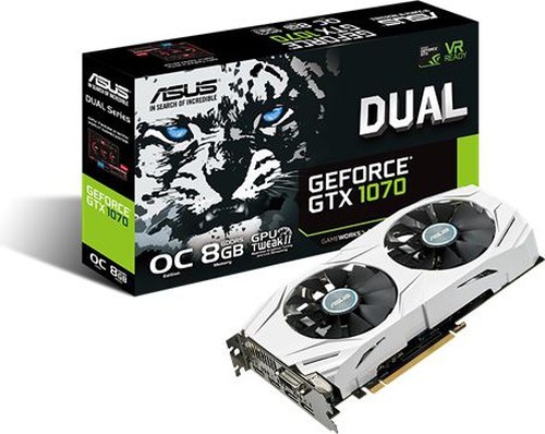 Asus GeForce GTX 1070 Dual OC 8GB GDDR5 (256 Bit) DVI, 2x HDMI, 2x