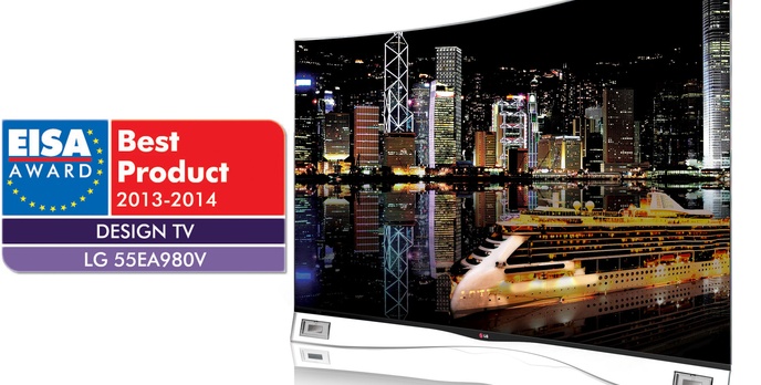 Telewizor LG OLED z zakrzywionym ekranem zdobywa nagrodę EISA 2013 za innowacyjne wzornictwo