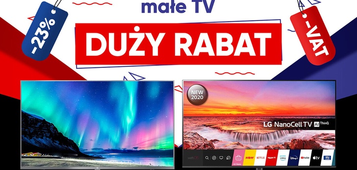 Małe telewizory tańsze o VAT! Najlepsze okazje na LED LCD