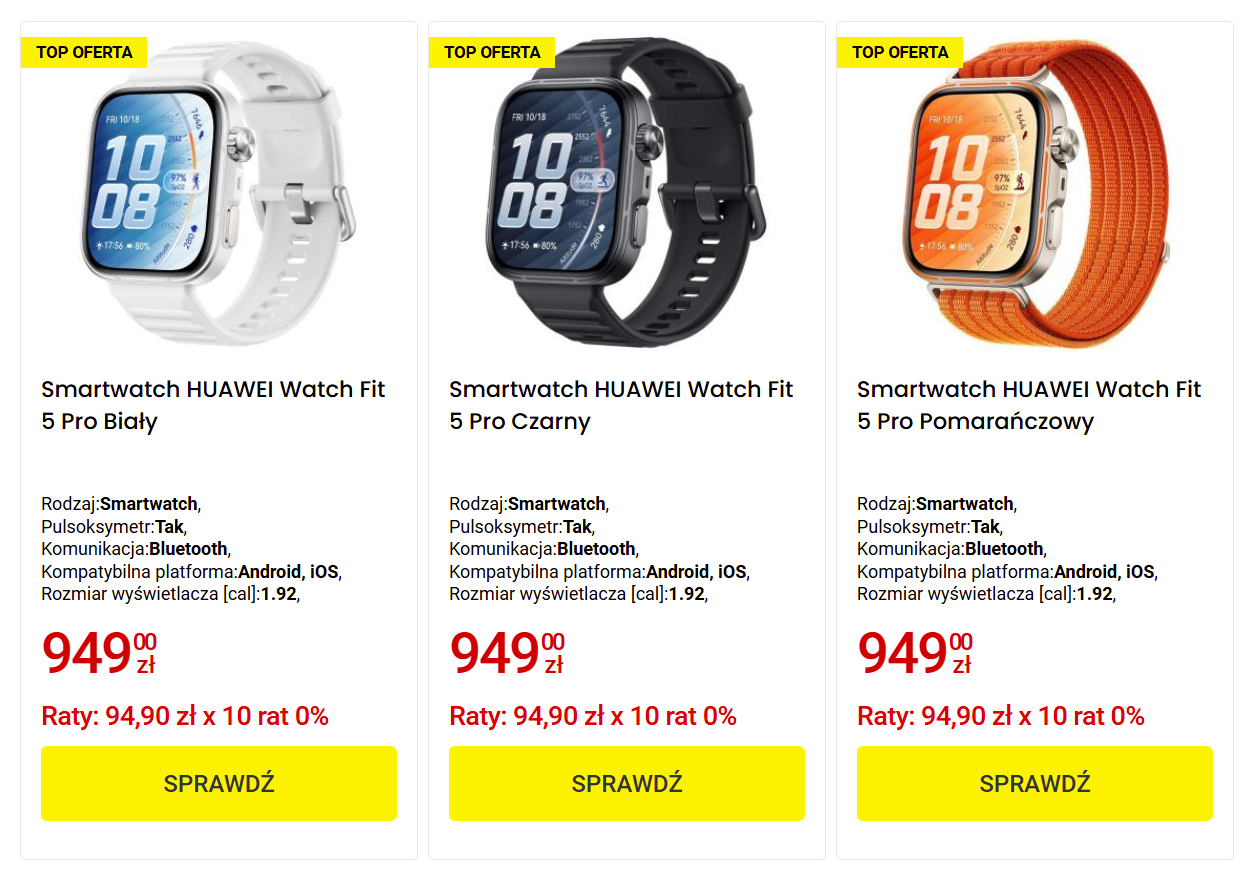 Oferta na Huawei Watch Fit 5 Pro w Media Expert