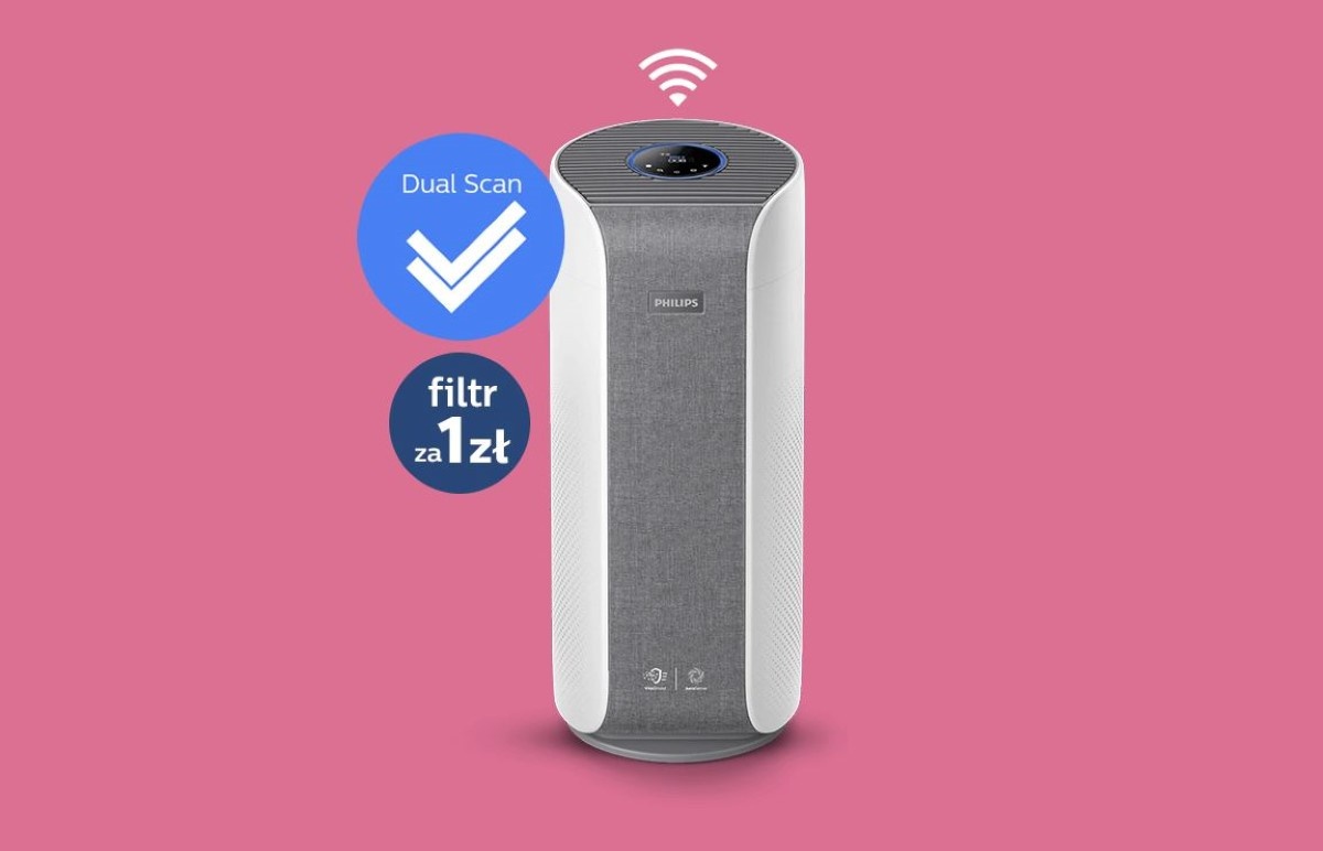  Philips Dual Scan AC3858/50 na różowym tle