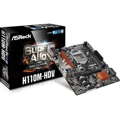 ASRock H110M-HDV, H110M, DDR4, SATA3, USB 3.0, mATX (90-MXGZU0-A0UAYZ)