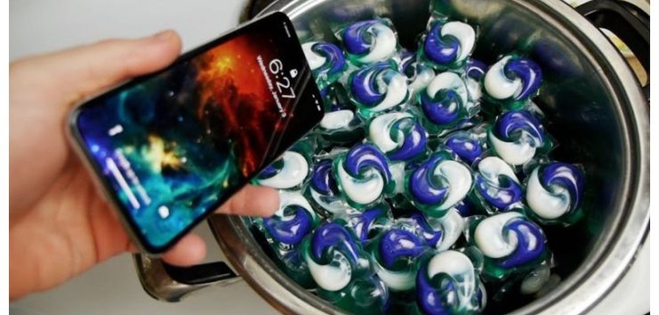 iPhone X w Tide Pod Challenge