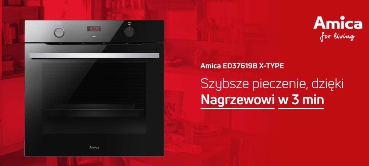 Grafika  Amica ED37619B X-Type na czerwono