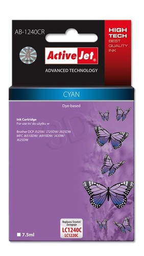 ActiveJet AB-1240CR tusz cyan do drukarki Brother (zamiennik Brother LC1240C, LC1220C) Premium