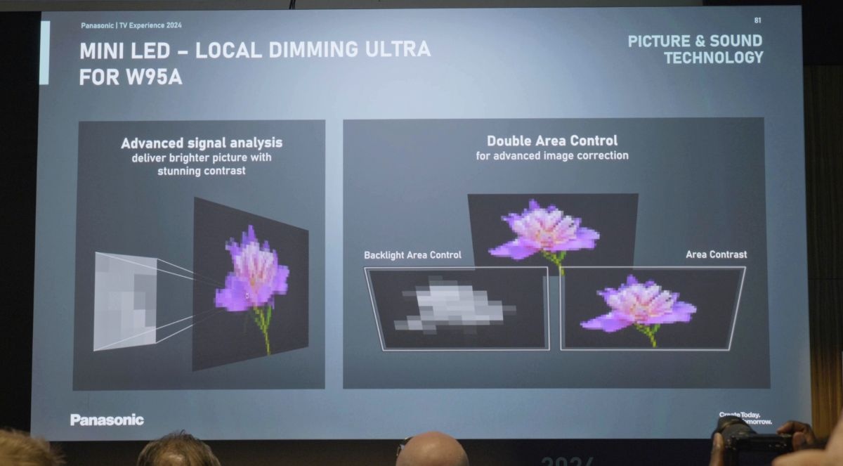 Działanie Local Dimming Ultra na prezentacji Panasonic