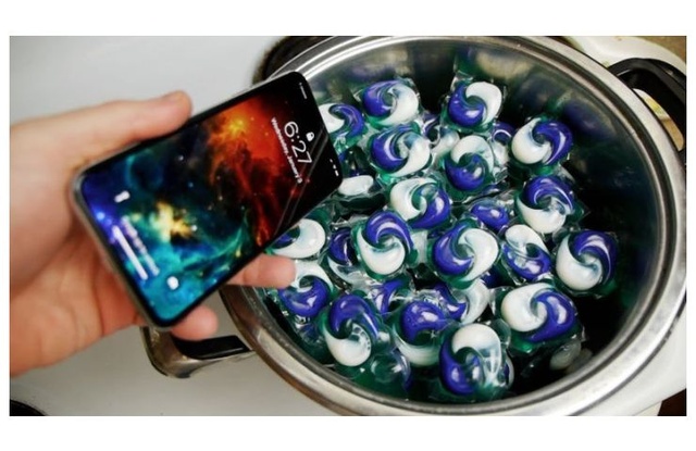 iPhone X w Tide Pod Challenge