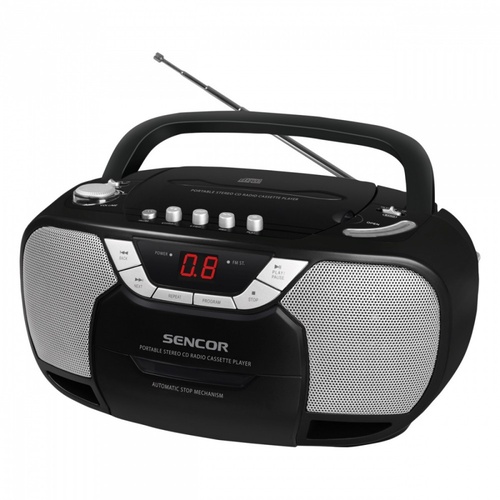 SENCOR Przenośny radiomagnetofon stereo z odtwarzaczem CD SPT 207