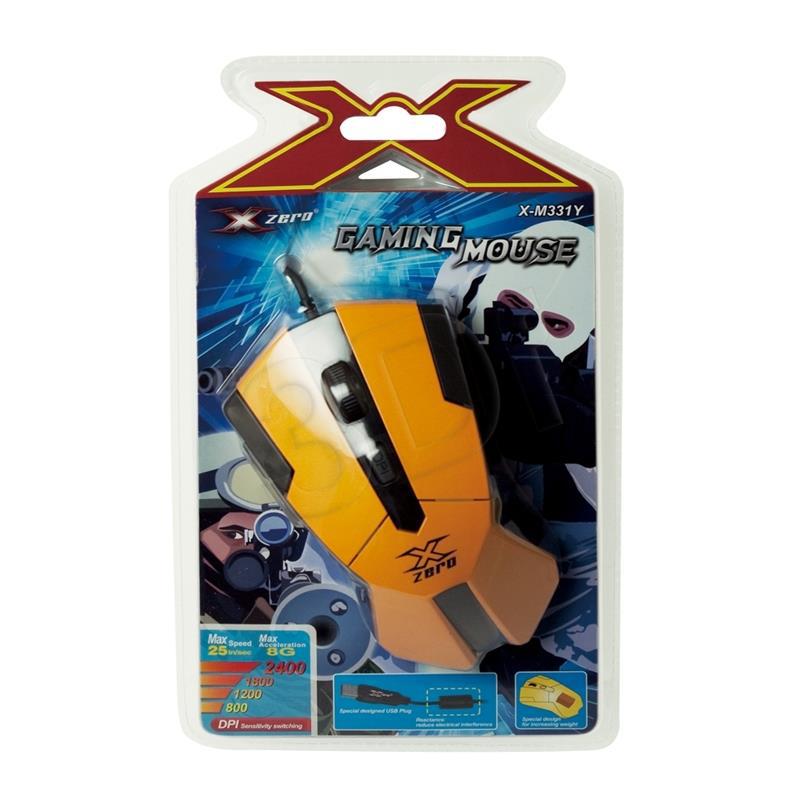 przewodowa X-zero optyczna X-M331Y 2400dpi żółto-czarny