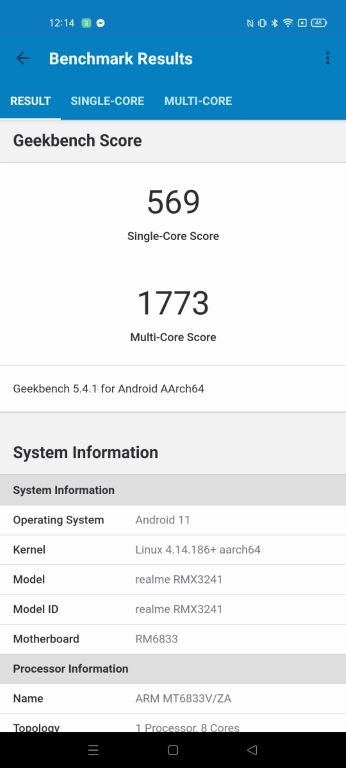 realme 8 5G - wynik w androbench