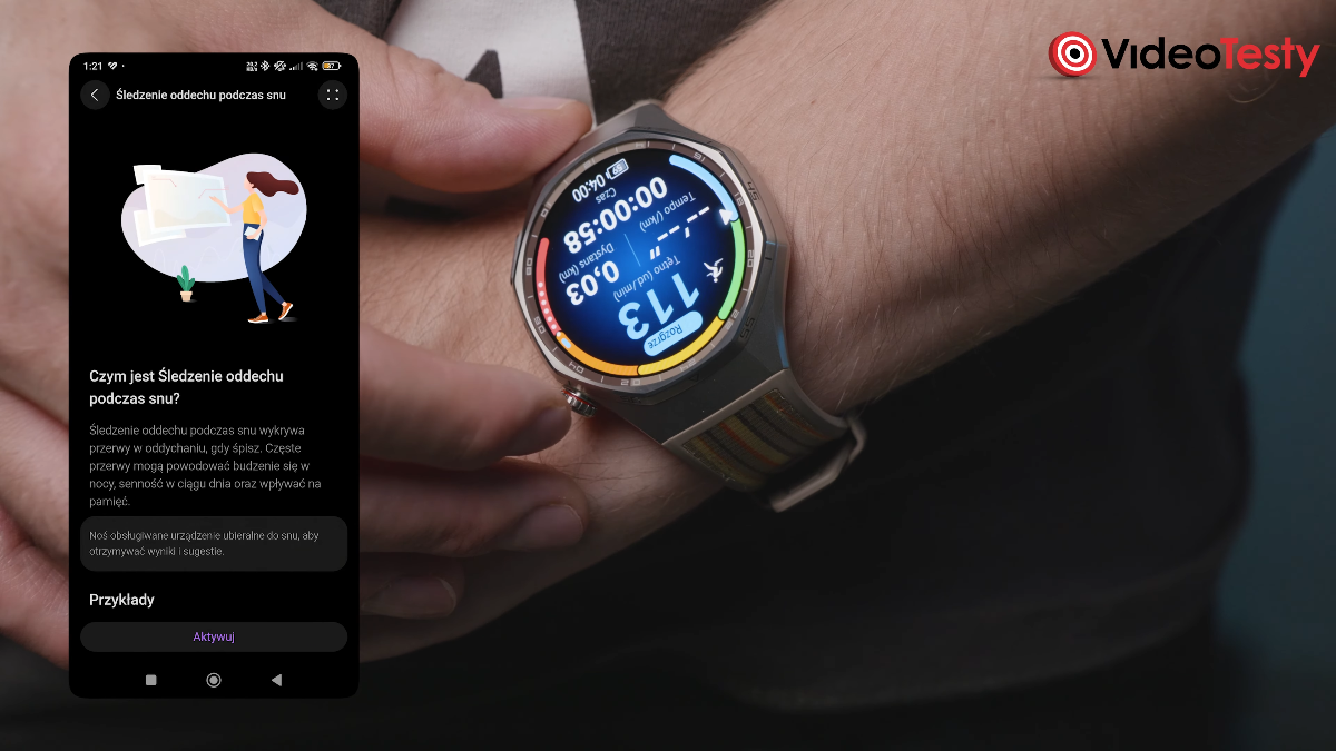 Jakość snu w zegarku Huawei Watch GT 6 Pro Safari