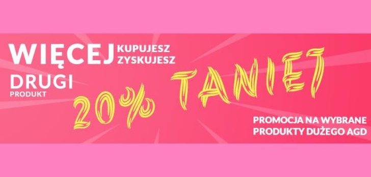 Oszczędź kilkaset złotych na dużym AGD -20% taniej w RTV EURO AGD