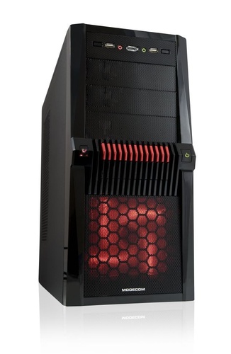 Modecom OBUDOWA KOMPUTEROWA BULLDOZER RED LEDFAN Z ZASILACZEM CARBON 530W