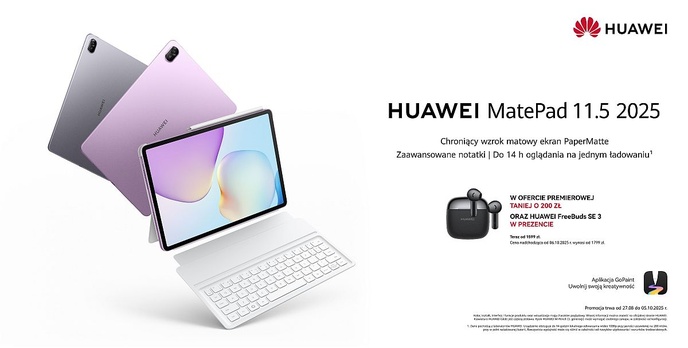 Wrześniowe okazje Huawei: tańsze smartfony i laptopy, tablet z prezentami!
