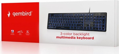 Gembird multimedialna podświetlana/czarna-KB-UML3-01
