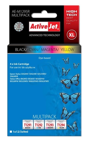ActiveJet AE-M1295R multipack tusz czarny, cyan, magenta, żółty do drukarki Epson (zamiennik Epson T1295) Premium