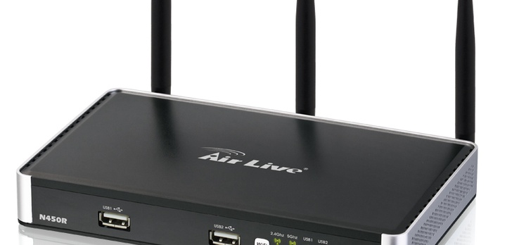 AirLive N450R - 3T3R bezprzewodowy dwuzakresowy router N