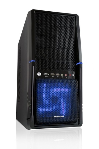 Modecom Obudowa Komputerowa ALIEN BLACK / BLUE LED FAN Bez Zasilacza