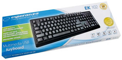 ESPERANZA Klawiatura multimedialna EK102, 8 dodatkowych klawiszy, USB