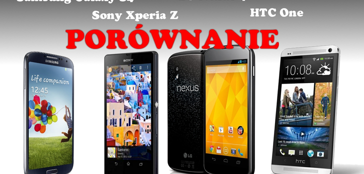 Samsung Galaxy S4 vs Sony Xperia Z vs HTC One vs LG Nexus 4 [PORÓWNANIE]
