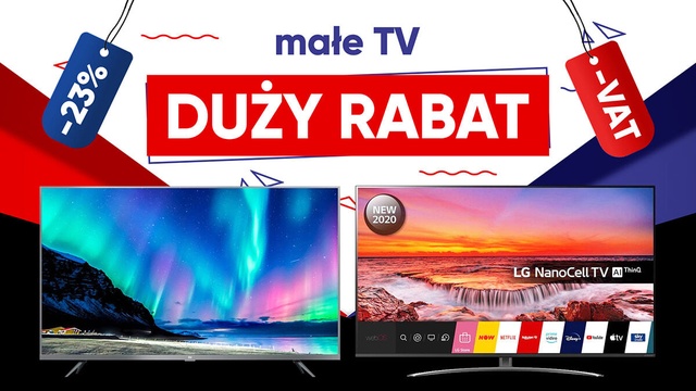 Małe telewizory tańsze o VAT! Najlepsze okazje na LED LCD