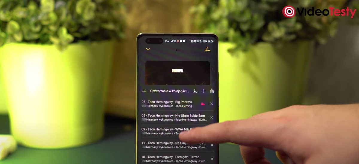 Aplikacja muzyki w Huawei Mate 40 Pro jest dobrze wyposażona