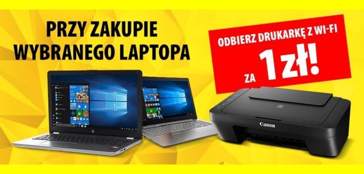 Drukarka Canon za 1 zł przy zakupie laptopa w Media Expert