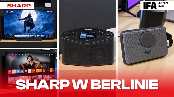 Sharp z nowościami na IFA 2026! Telewizor miniLED, audio, micro rower i… wspierający robot?