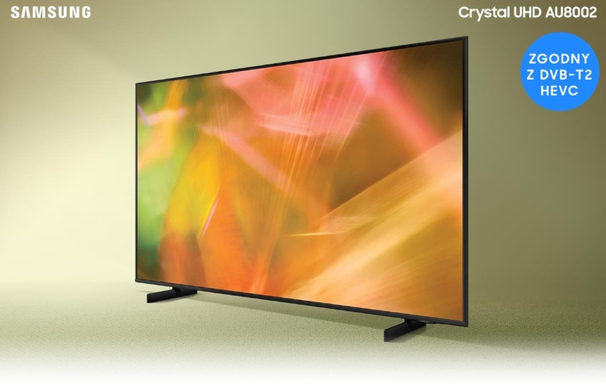 Grafika producenta dotycząca Samsung UE75AU8002K DVB-T2/HEVC