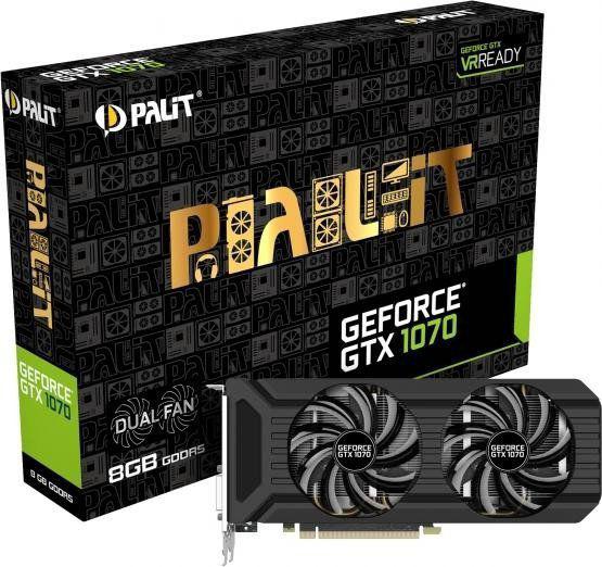 Palit GeForce GTX 1070 Dual 8GB GDDR5 (256 Bit) HDMI, DVI, 3x DP, BOX Palit GeForce GTX 1070 Dual 8GB GDDR5 (256 Bit) HDMI, DVI, 3x DP, BOX