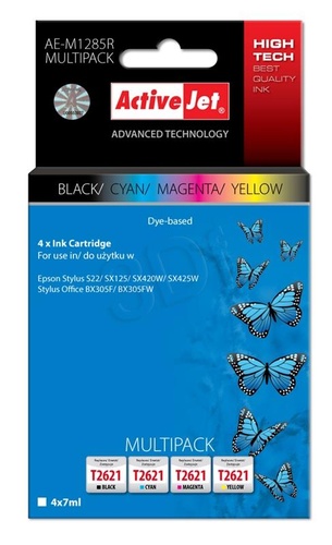 ActiveJet AE-M1285R multipack tusz czarny, cyan, magenta, żółty do drukarki Epson (zamiennik Epson T1285) Premium
