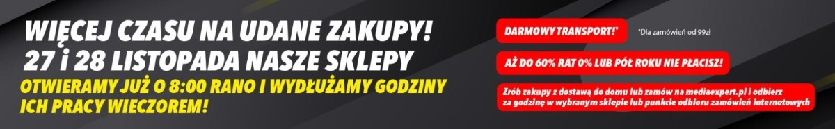 Black Friday Media Expert proponuje dłuższy czas i darmowy transport