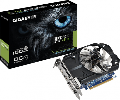 Gigabyte GeForce GTX 750Ti OC 1GB GDDR5 (128 bit) DVI, HDMI, BOX (GV-N75TOC-1GI)