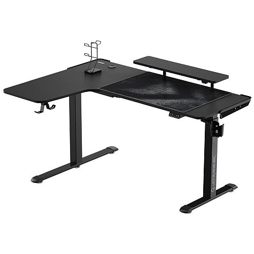 narożne biurko gamingowe Ultradesk WINGER 155cm Czarny