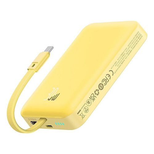 powerbank z bezprzewodowym ładowaniem Baseus P1002210BY23-00 Magnetic Mini 10000mAh 30W MagSafe Żółty
