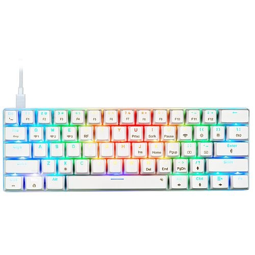 tania klawiatura mechaniczna Mad Dog GK850W Gateron Red Biały