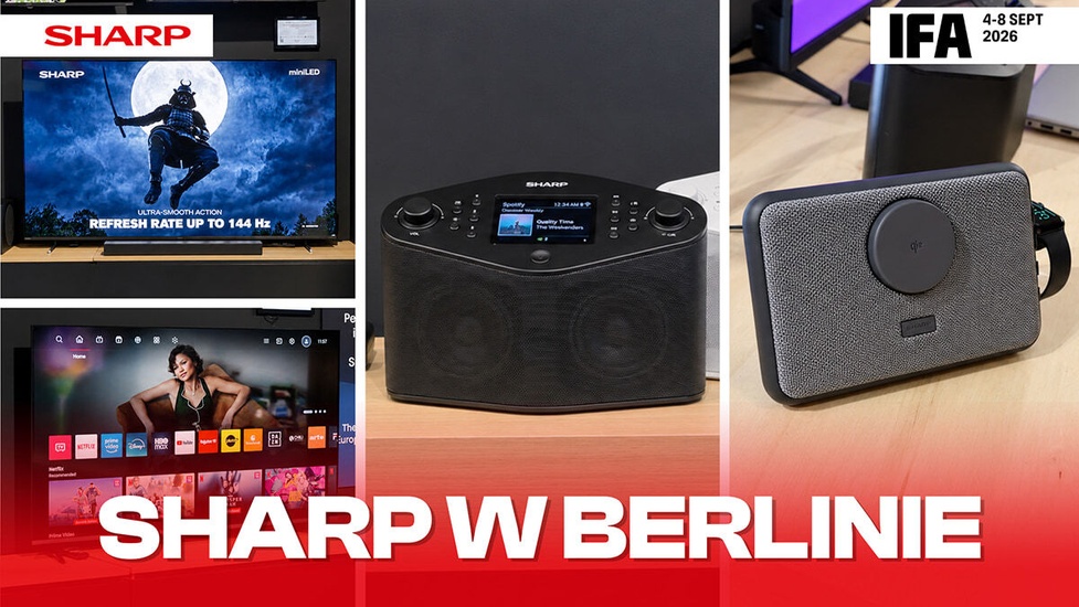 Sharp z nowościami na IFA 2026! Telewizor miniLED, audio, micro rower i… wspierający robot?