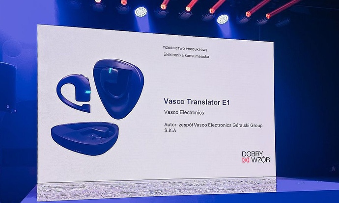 Słuchawki do tłumaczeń Vasco Translator E1 zdobywają nagrodę „Dobry Wzór 2025”