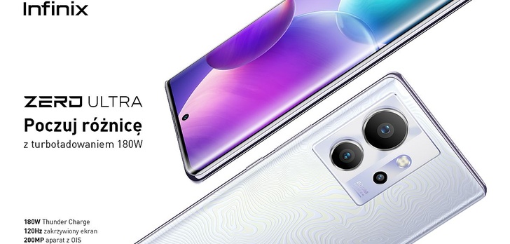 Infinix Zero Ultra już w Polsce! Smartfon z turboładowaniem 180 W naładujesz w 12 minut!
