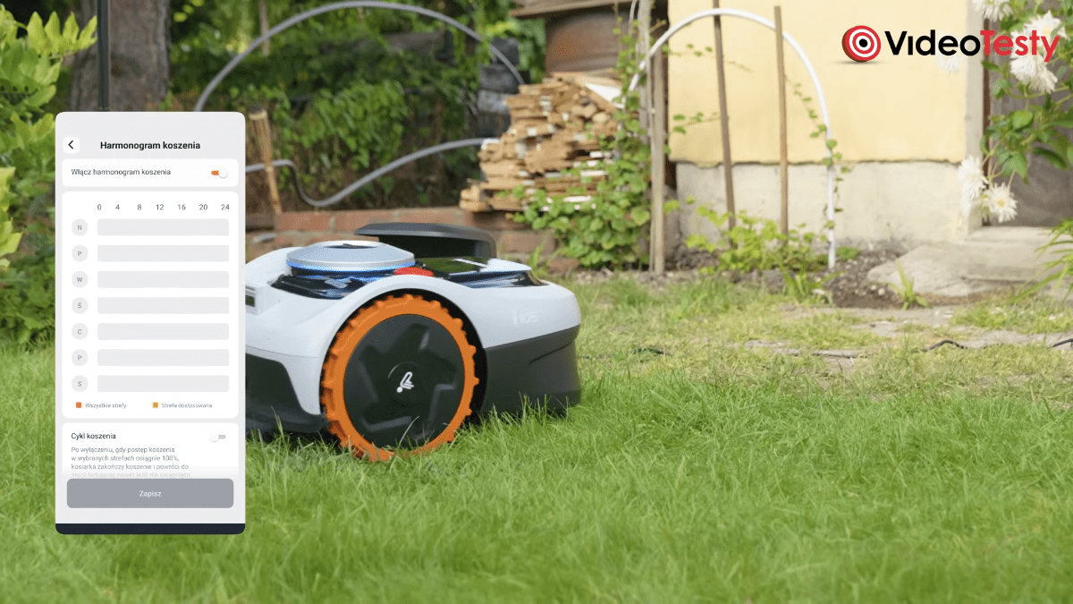 Tworzenie harmonogramu koszenia w aplikacji obok kosiarki Segway Navimow i105E na trawniku