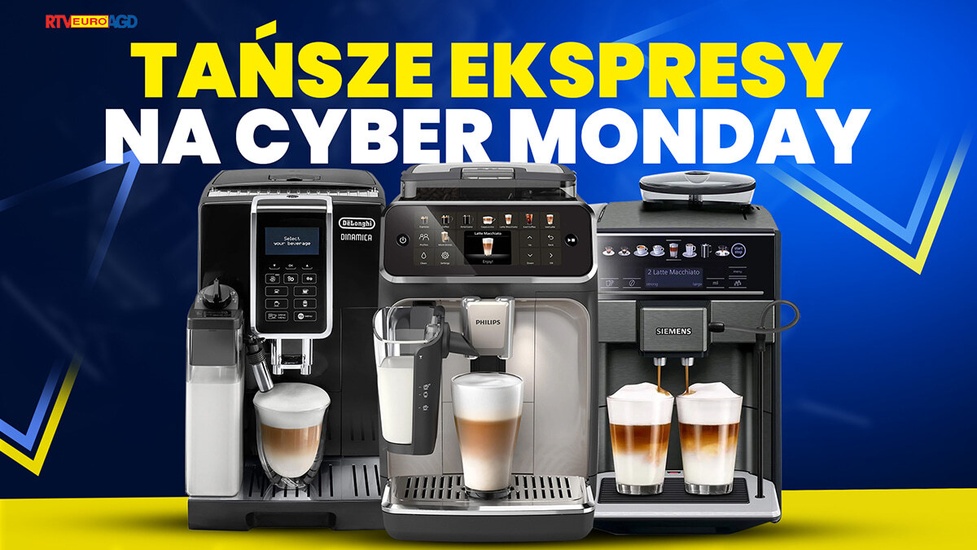 Tańsze ekspresy do kawy na Cyber Monday - Promocja w sklepie RTV EURO AGD!