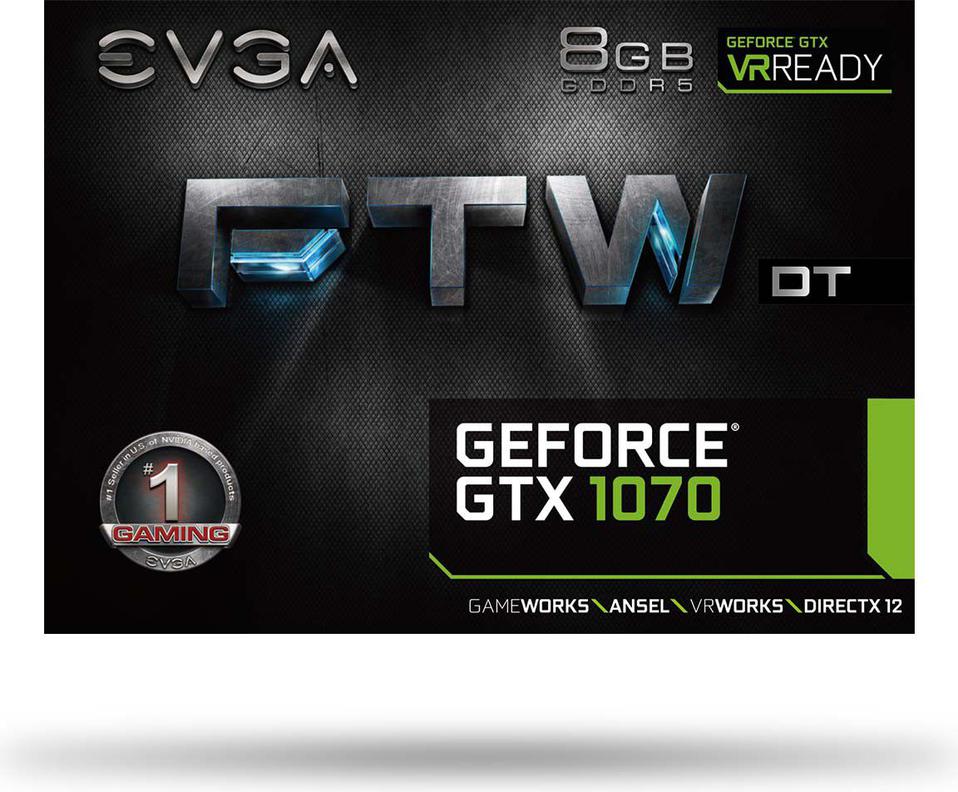 EVGA GeForce GTX 1070 FTW DT Gaming ACX3.0 8GB GDDR5 (256 Bit) DVI,
