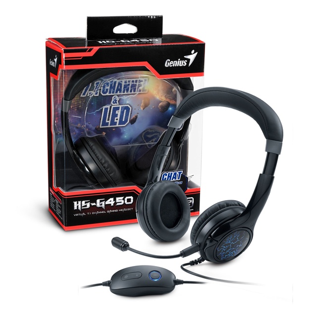 Genius HS-G450 - Słuchawki z Niebieskim Podświetleniem