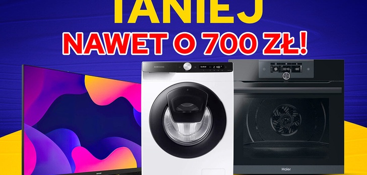 Taniej nawet o 700 złotych - Pralka, suszarka, telewizor 32-calowy